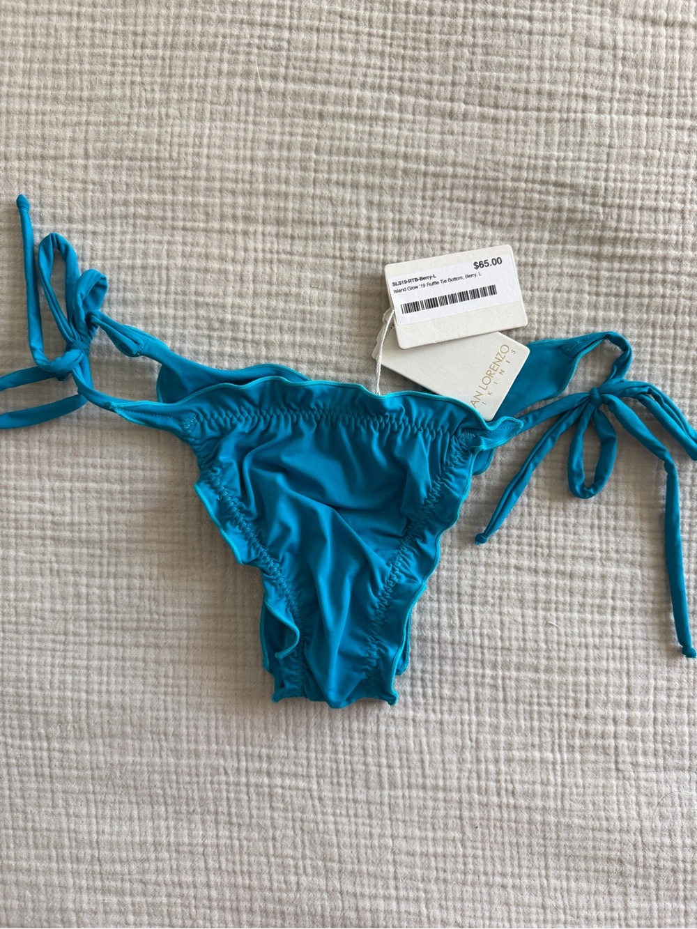 San Lorenzo Woman’s Teal Tie-Side Bikini Bottom